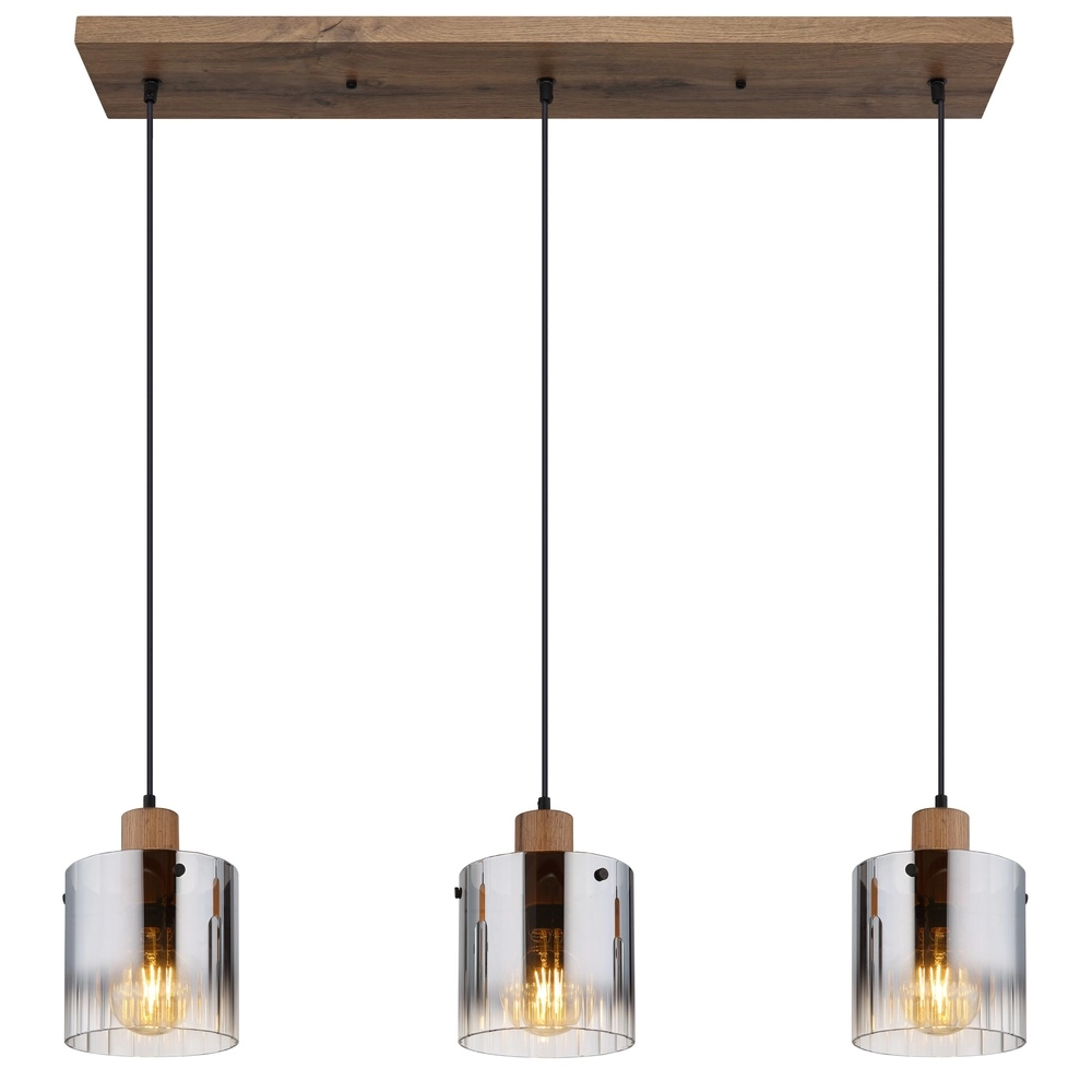 Lampe suspendue Underwood Bois à 3 lumières Globo 9007371475049