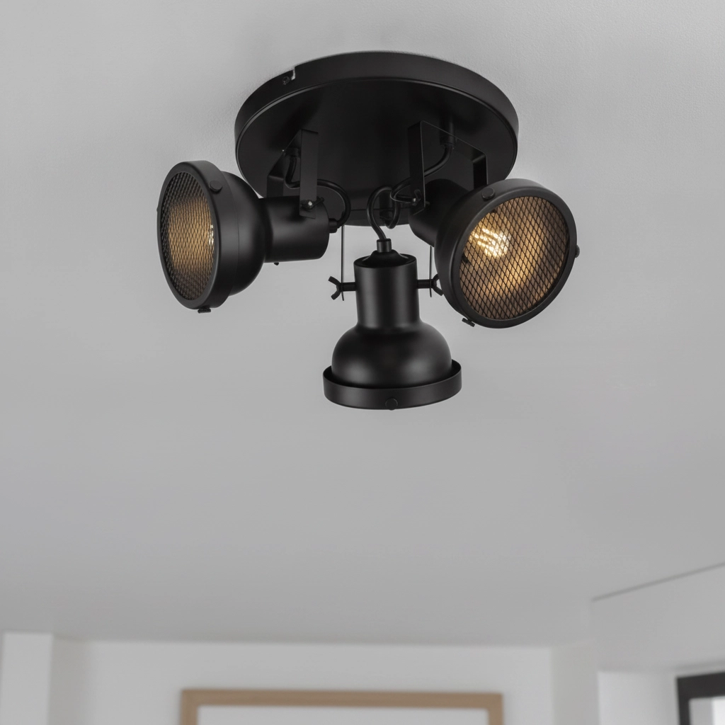 Plafonnier Ruvi 3 lumières noir