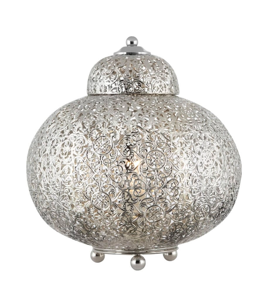 Lampe de table de style marocain Fretwork Acier inoxydable