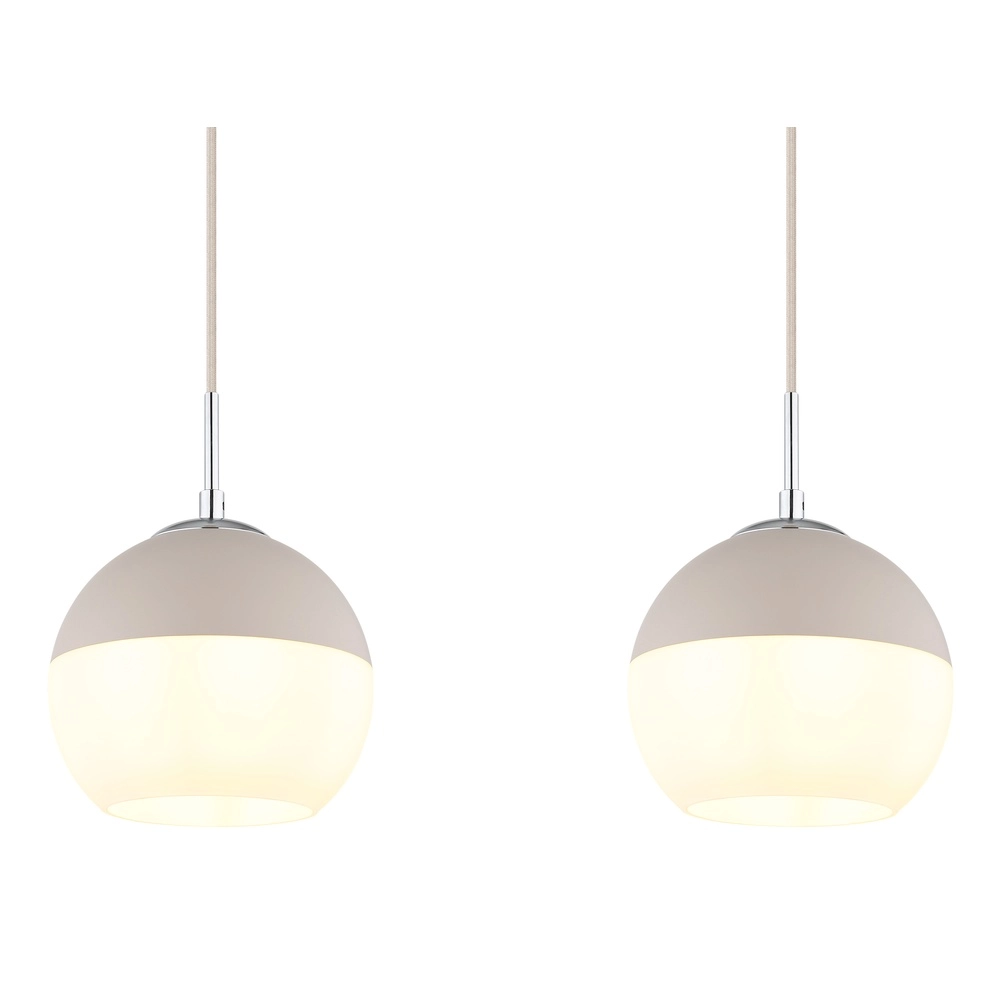 Suspension 3 lumières Ragusa brun sable droit Globo 9007371578788