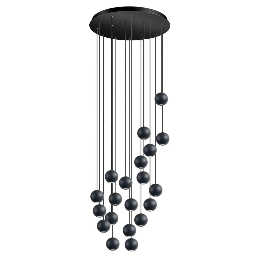 Suspension design Grace 20 lumières noir
