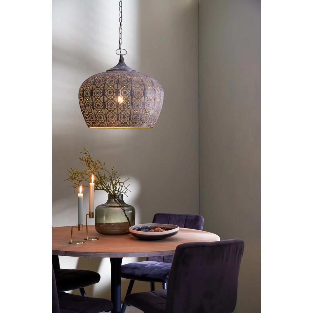 Lampe suspendue Emine Ø 51,5 cm brun Light & Living 8717807195359