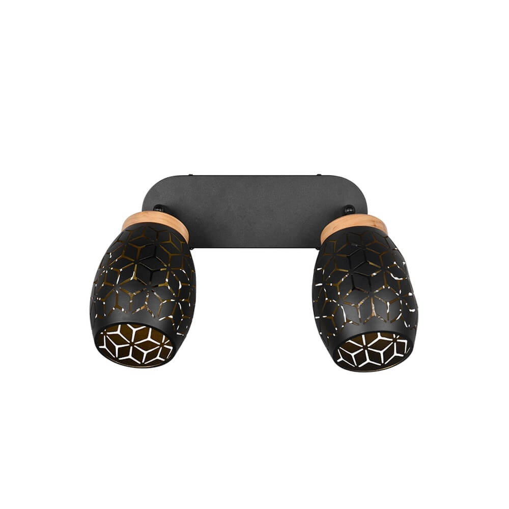 Spot apparent à 2 lumières Bidar noir Trio 4017807640670