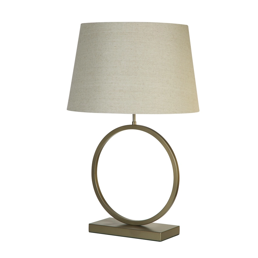 Lampe de table Elegant bronze avec capuchon crème