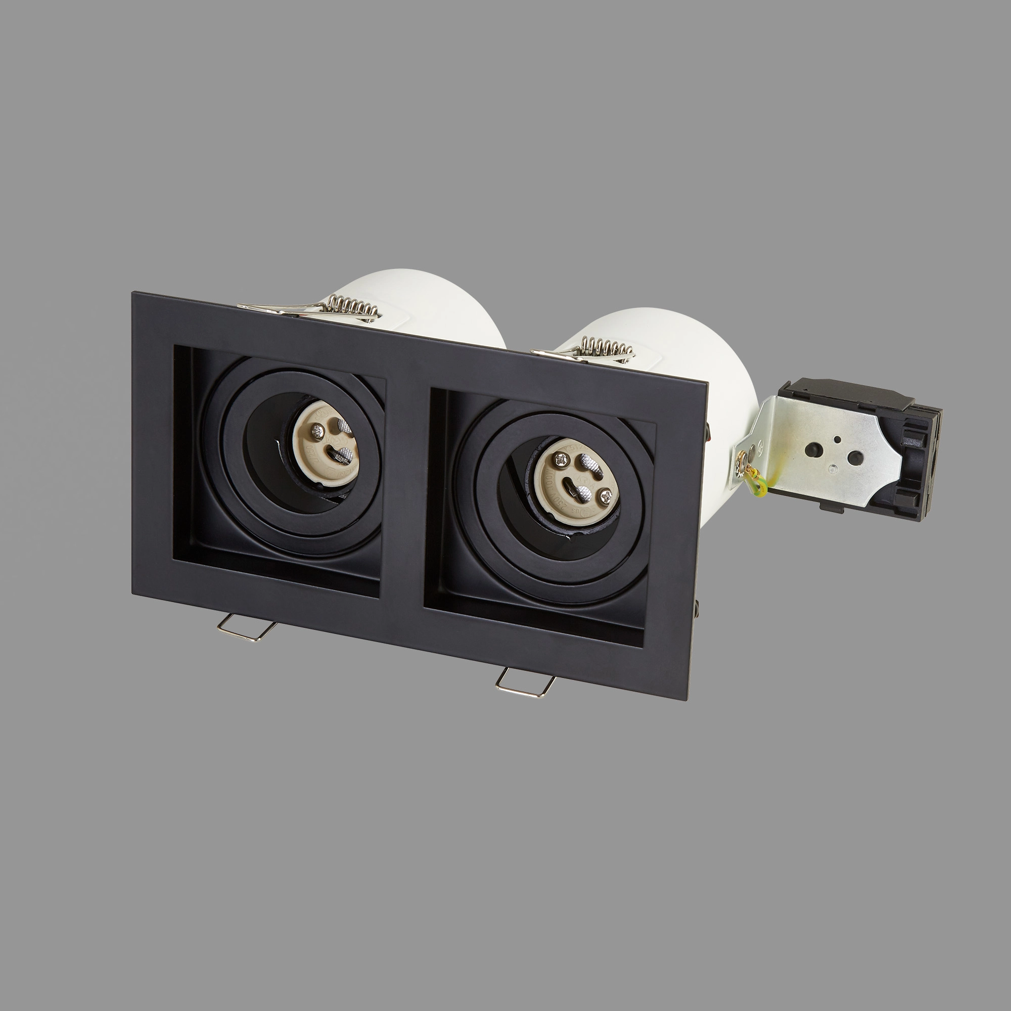 Projecteur rectangulaire encastré Grid 2-noir clair Lyora 5053423307152