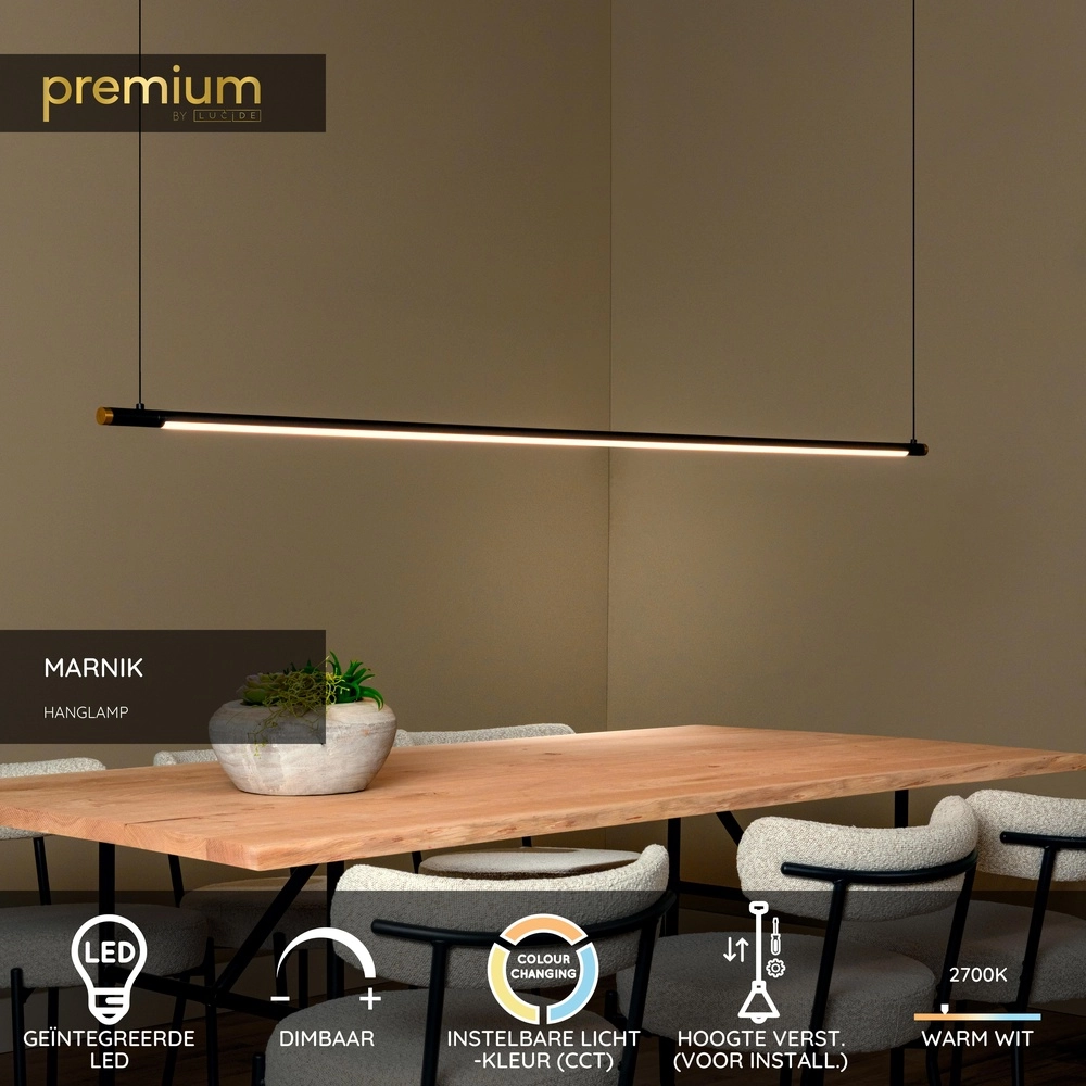 Lampe suspendue élégante Marnik noir 200cm Premium by Lucide 5411212421227
