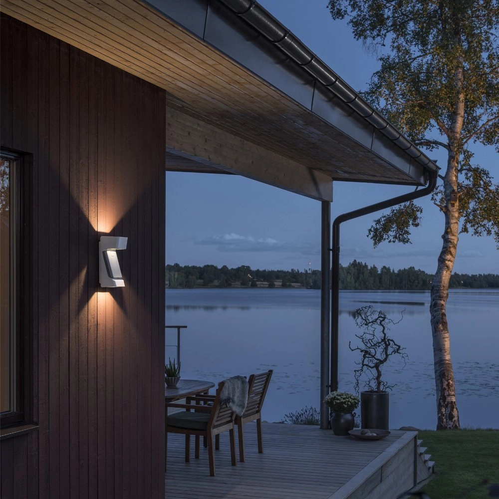 LED lampe d'extérieur Ravenna Adress blanc mat avec du gris KonstSmide 7318307976250