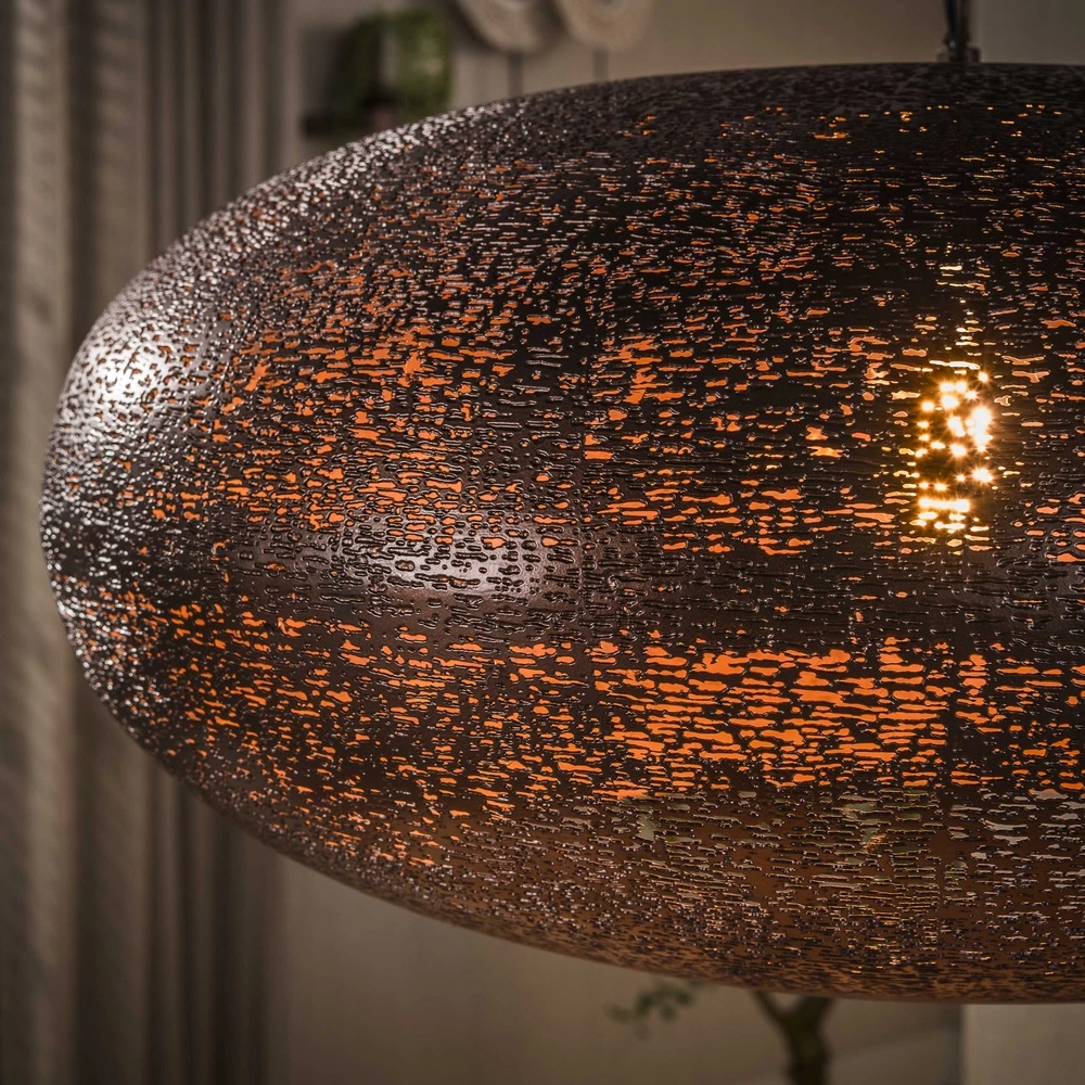 Lampe pendante de campagne Cielo Cuivre ancien Ø 68cm Lyora 8716803514973