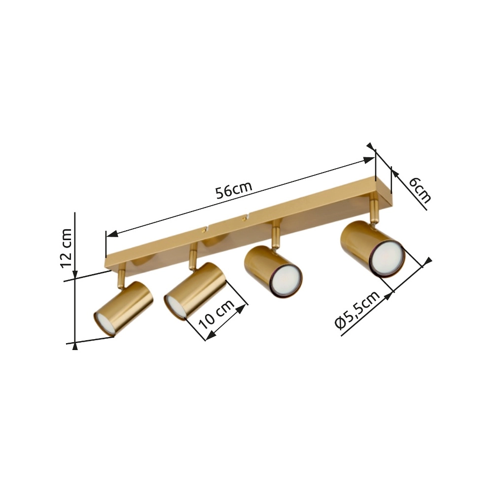 Lampe de plafond à 4 lumières Robby Or Globo 9007371446087