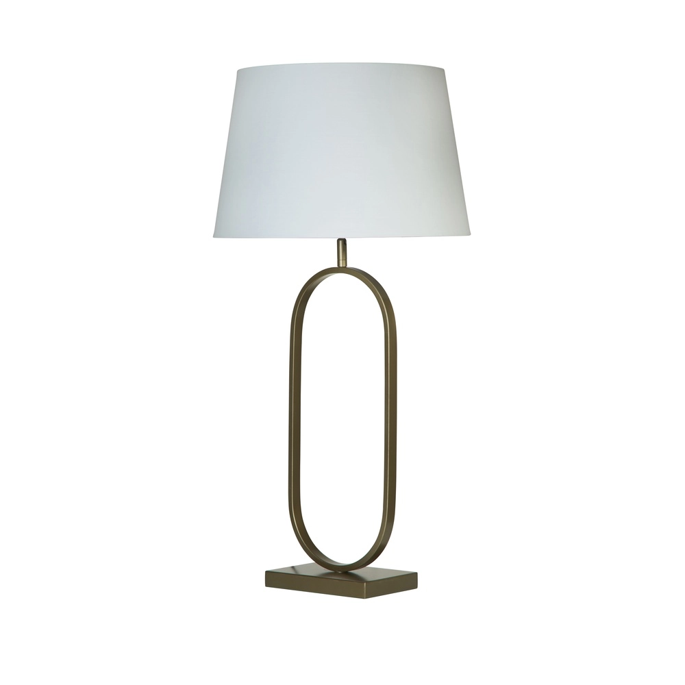 Lampe de table Modish bronze avec capuchon blanc