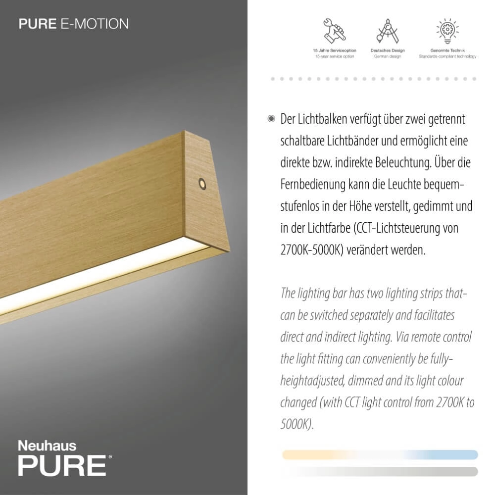 Lampe suspendue design Pure E-Motion laiton Paul Neuhaus 4012248372913