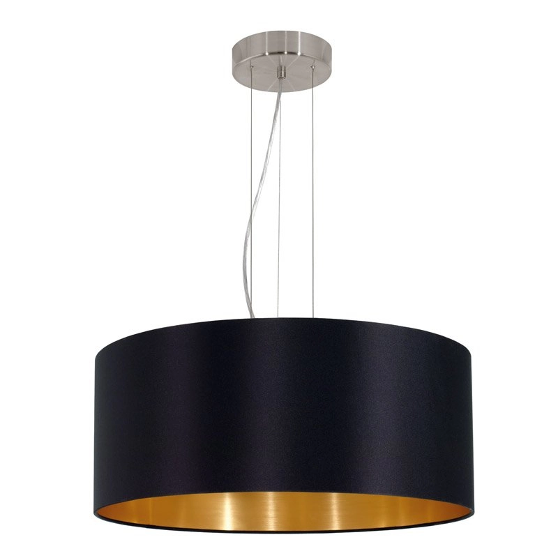 Lampe à suspension Maserlo 53cm noir avec or Lampe à suspension Maserlo 53cm noir avec or