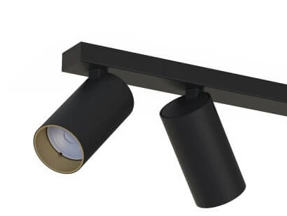 Spot en saillie 3 lumières Mono noir avec de l'or à l'intérieur Lyora 5903139776790