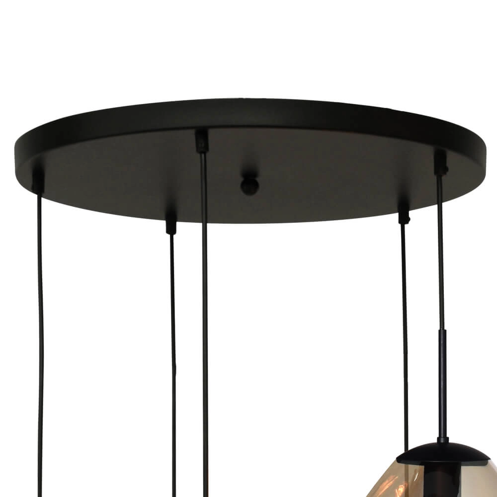 Lampe suspendue Vide Lava 5x verre doré Masterlight 8718121286532