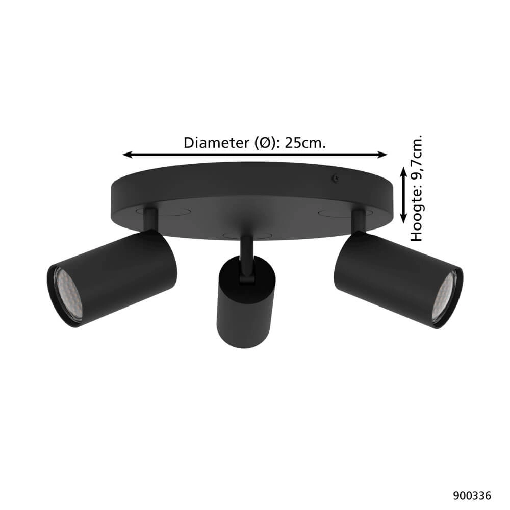 Plafonnier Zigbee Telimbela-Z Ø 25cm noir Eglo 9008606239948