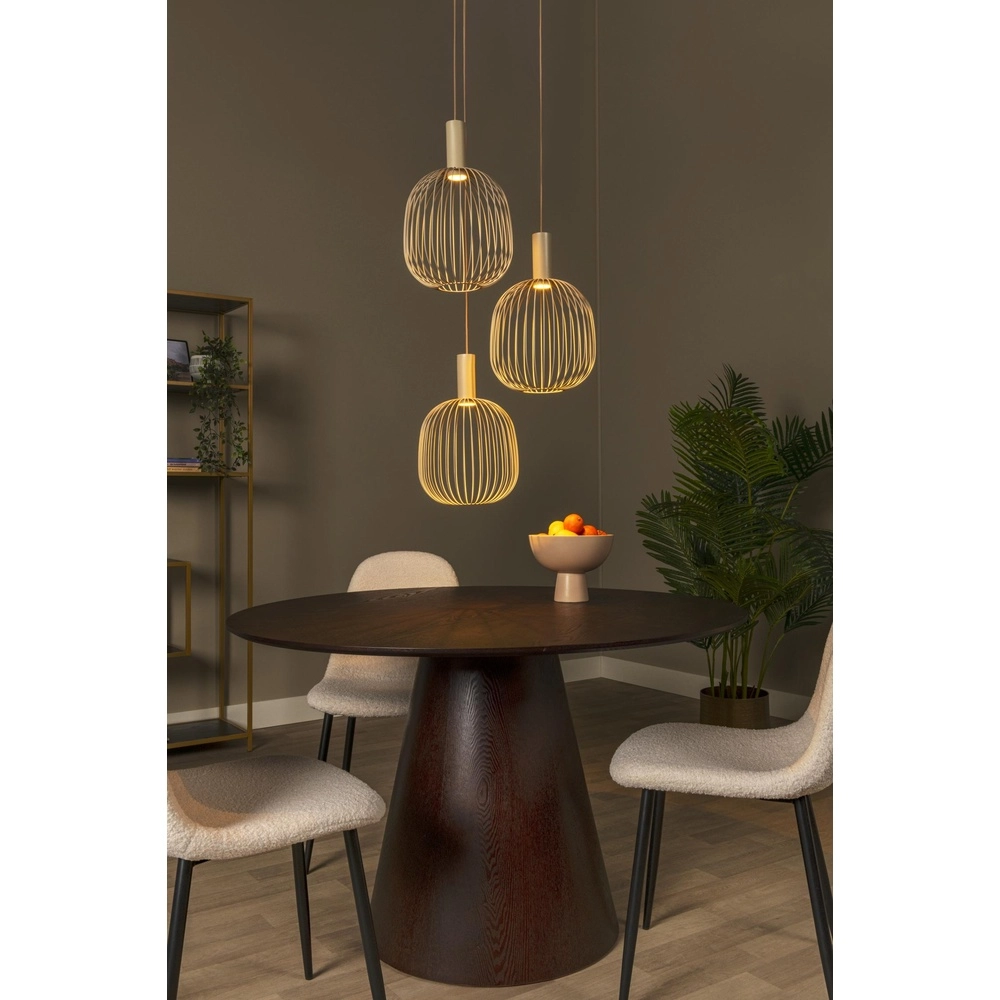 Lampe pendante à 3 lampes Esterel Mini rond GU10 marron sable Lucide 5411212212344