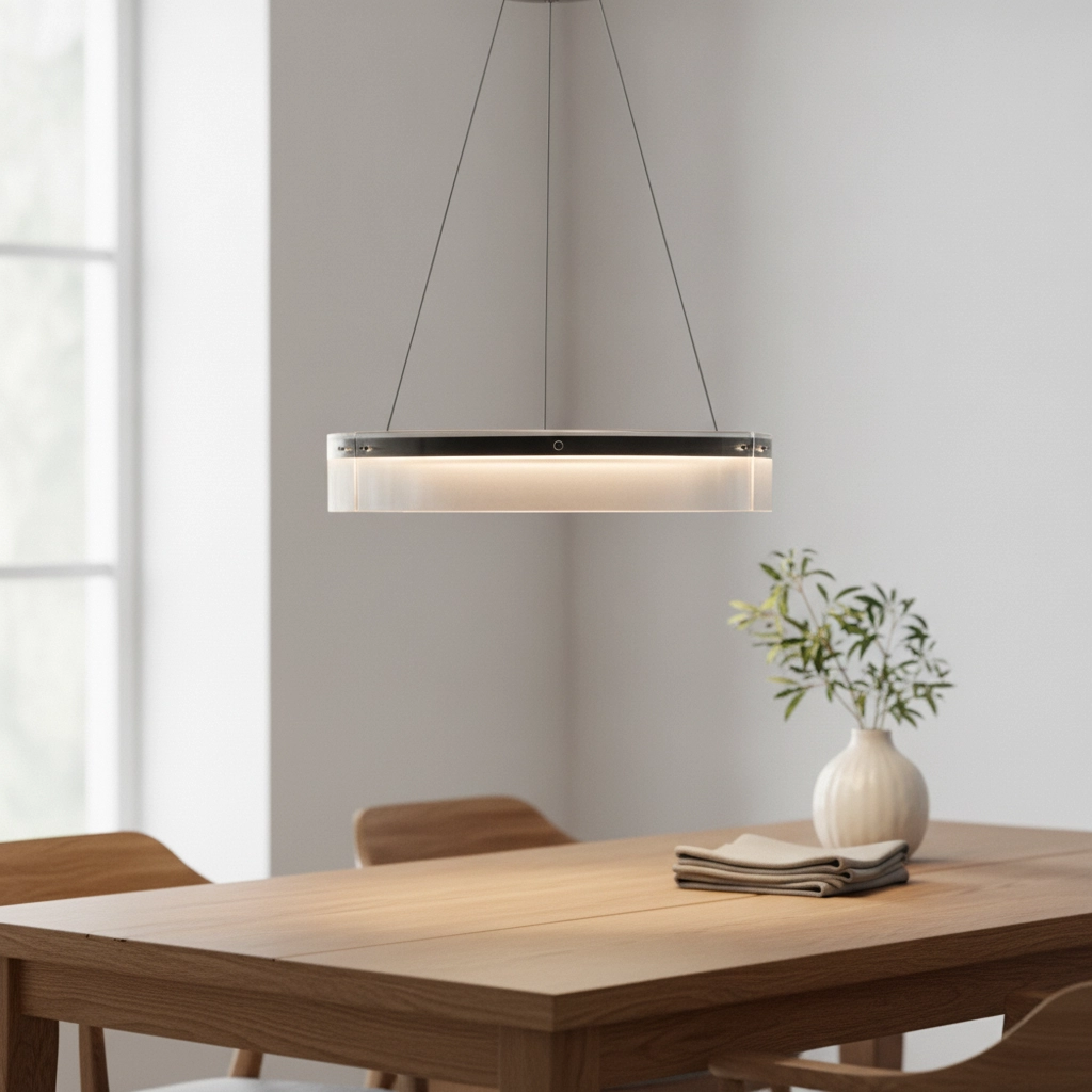 Suspension design Pauline noir avec verre Ø 70cm
