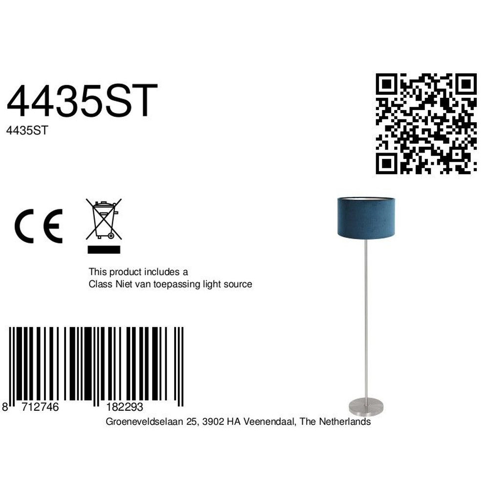 Lampadaire Noor avec capuche bleue Steinhauer 8712746182293