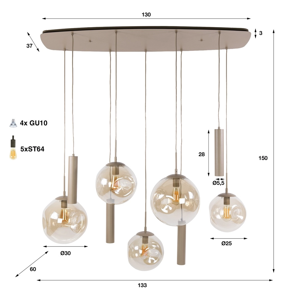 Lampe de plafond à design Stellar Sienna Brown Lyora 8716803515093