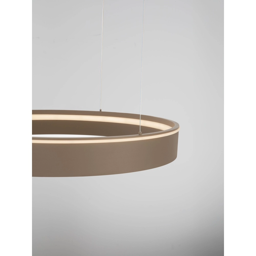 Lampe pendante moderne Olivia brun sable Ø 78cm Lyora 5212017494191