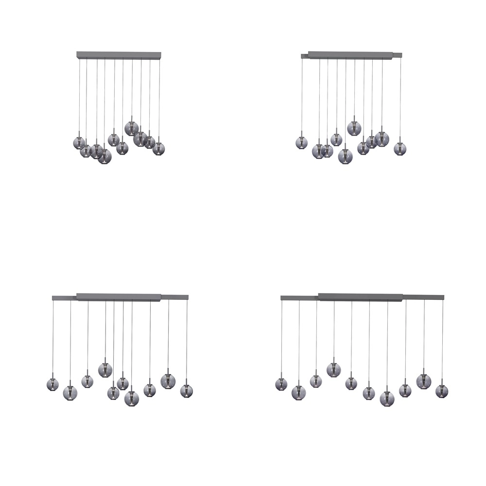 Lampe suspendue Pure E-Infinty Gris mystique avec verre fumé Paul Neuhaus 4012248397862