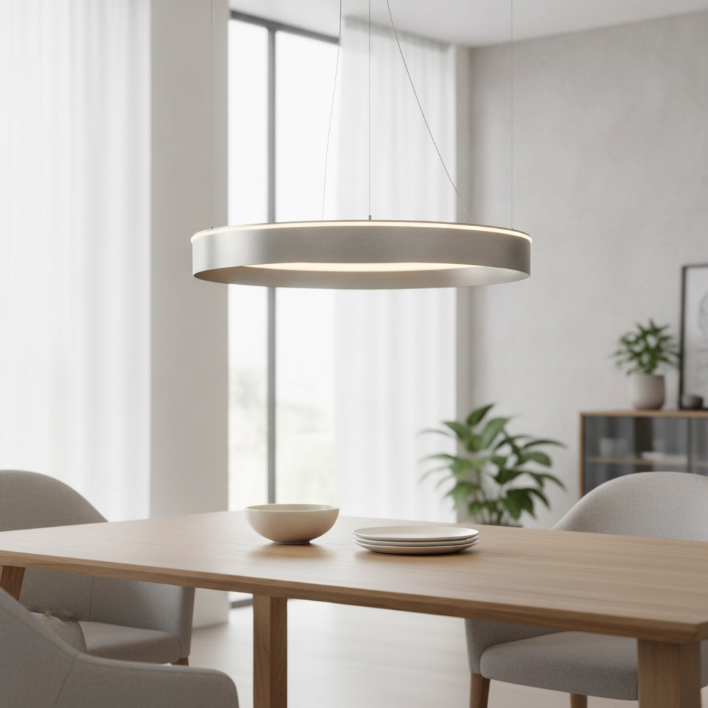 Lampe pendante moderne Olivia nickel Ø 78cm