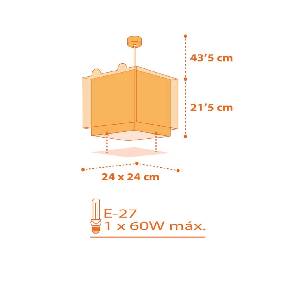 Lampe suspendue chambre d'enfant Little Tiger jaune Dalber 8420406645629