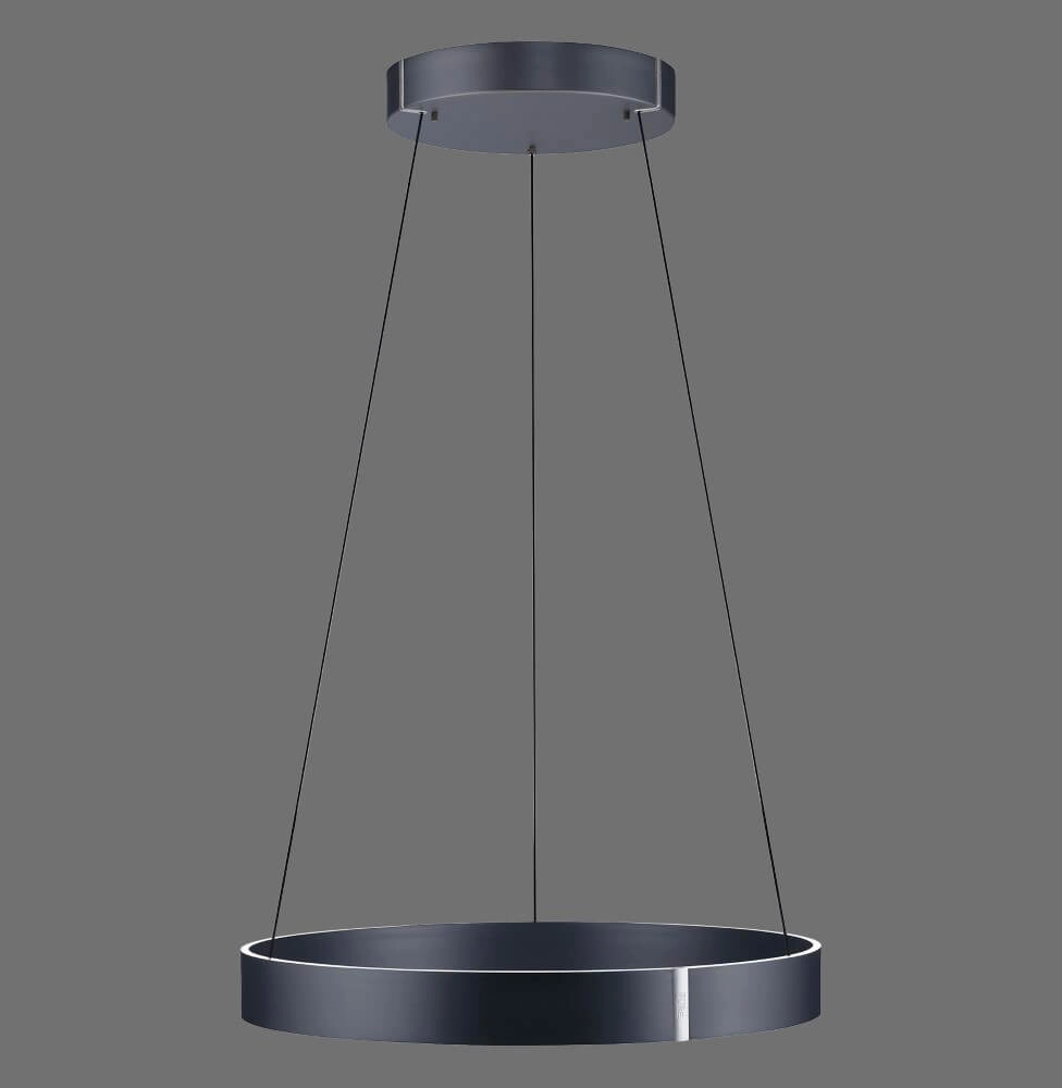 Lampe suspendue ronde Pure E-Clipse gris Ø 70cm Paul Neuhaus 4012248372340