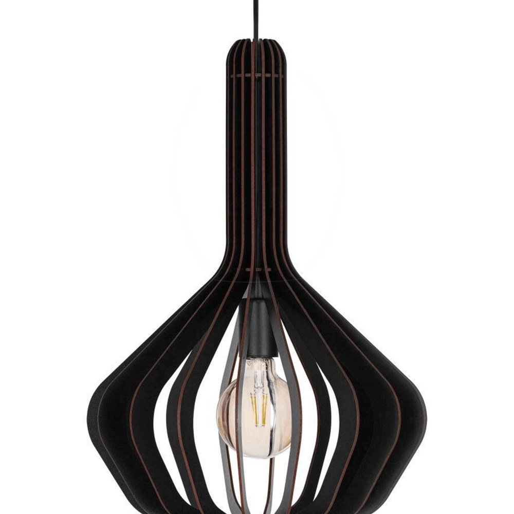 Lampe à suspension en bois noir Velasco Ø 38 cm Eglo 9008606224074