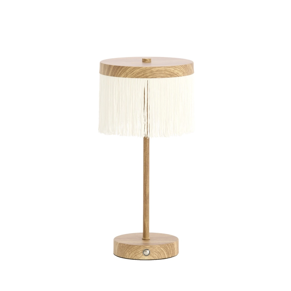 Lampe de table rechargeable Diny Aspect bois avec du blanc Light & Living 8717807816360