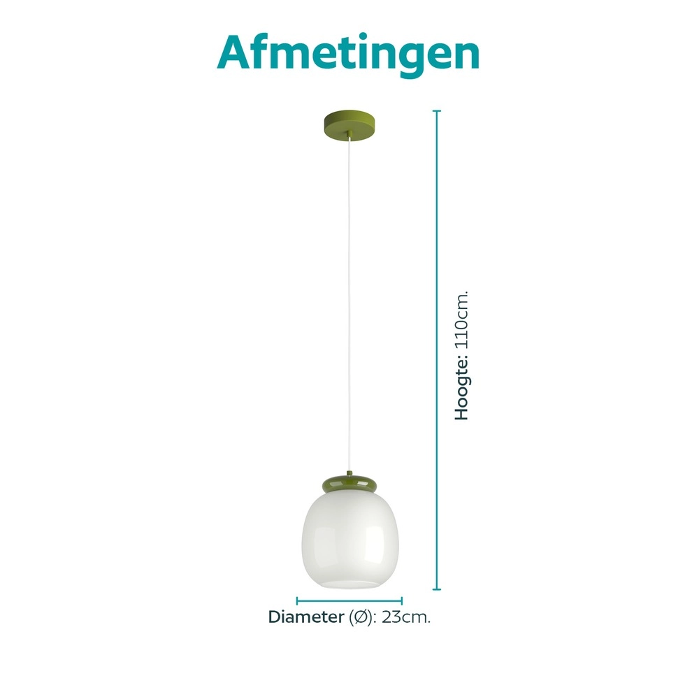 Lampe pendante de conception Berardelli blanc avec vert Ø 23cm Eglo 9008606404919