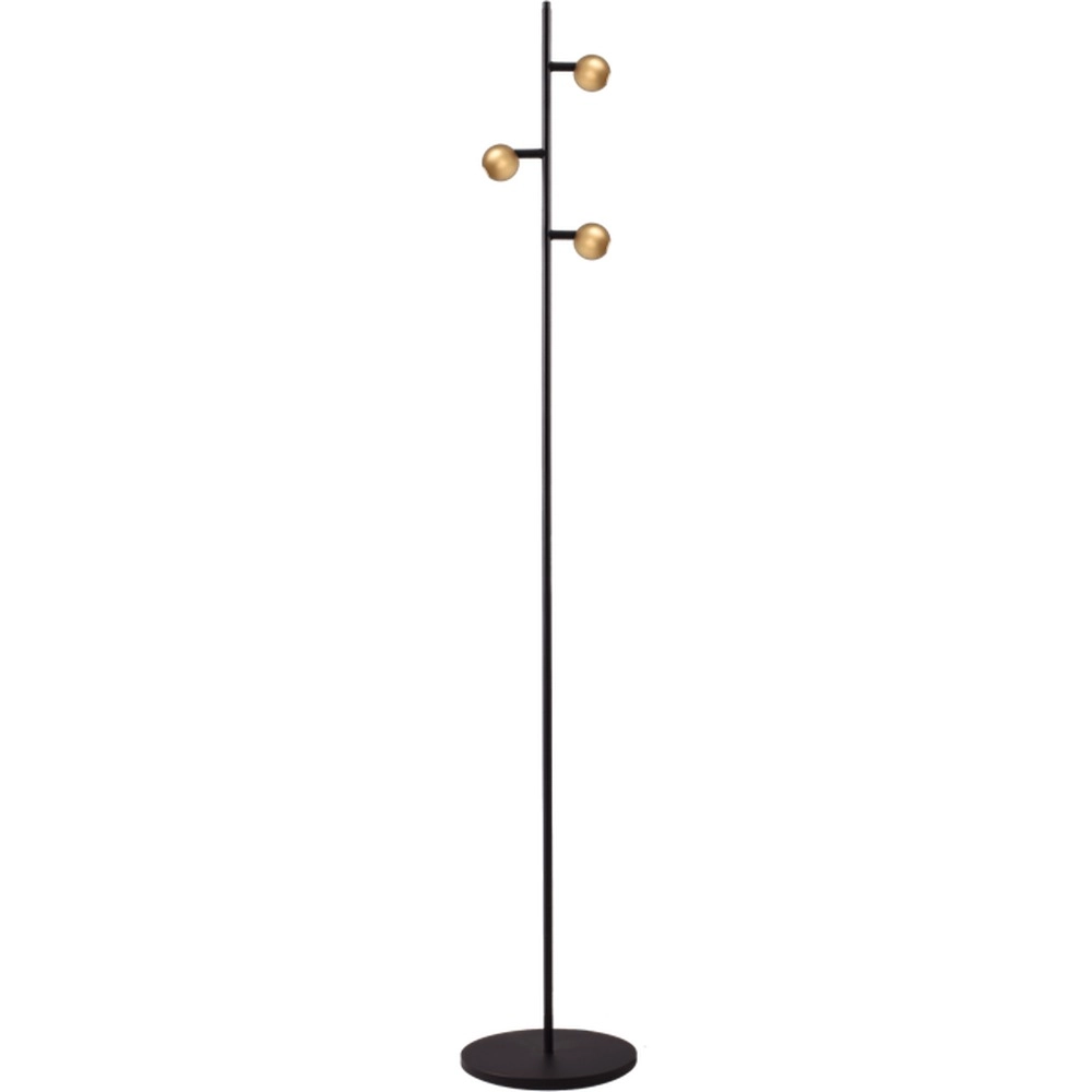 Lampe de pied à 3 lumières Talana noir avec or