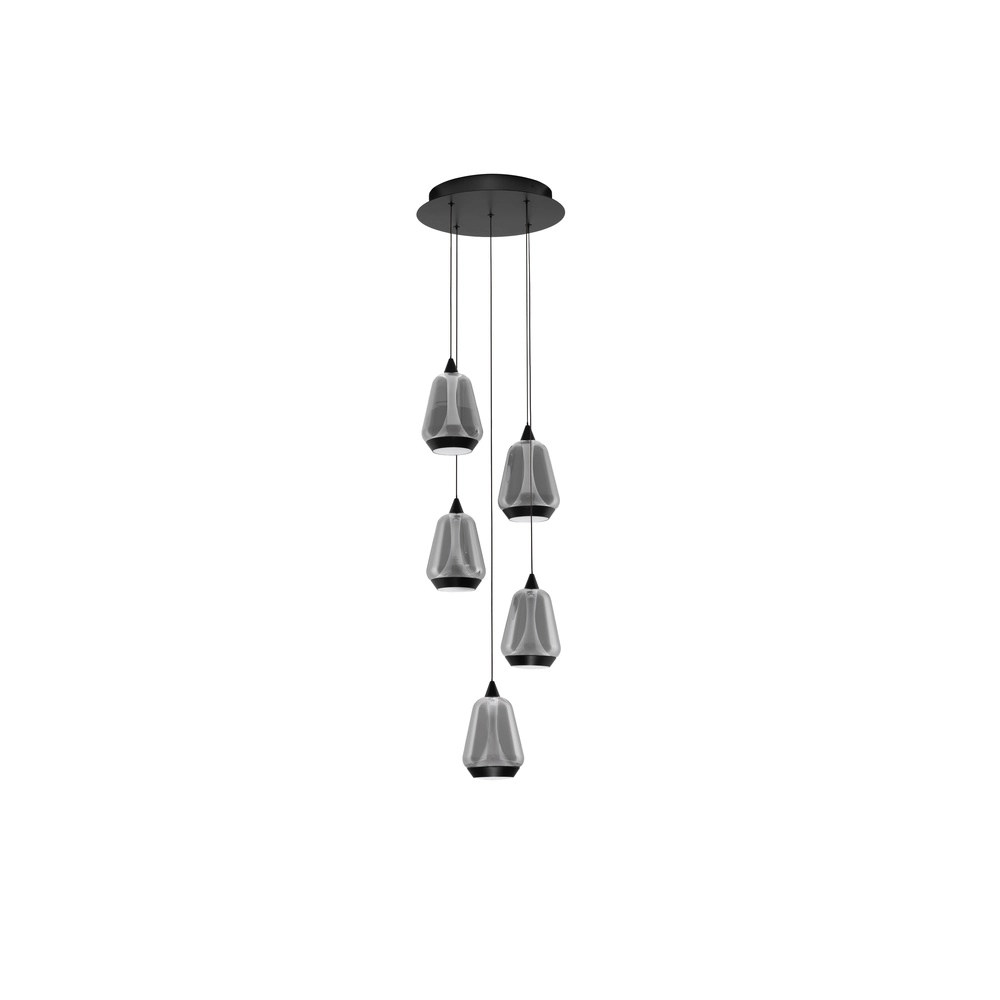Suspension design Alish Verre fumé à 5 lumières Lyora 5212017477729