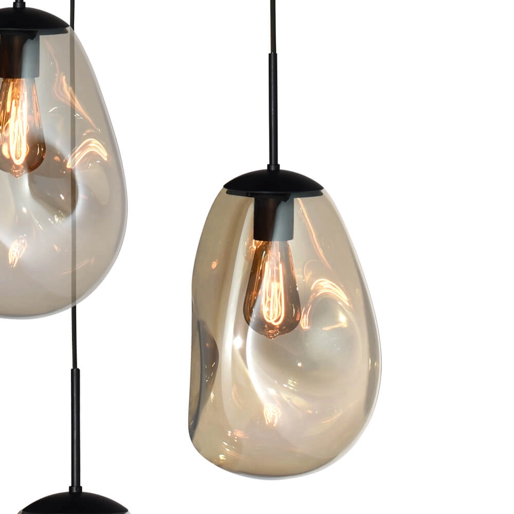 Lampe suspendue Lava 3x verre doré Ø 22,5cm Masterlight 8718121286433