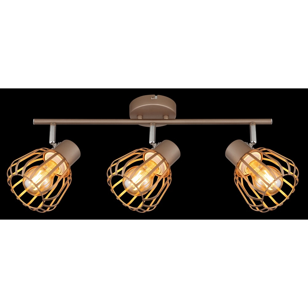 Lampe de plafond Olin 3 café brun clair Globo 9007371589579