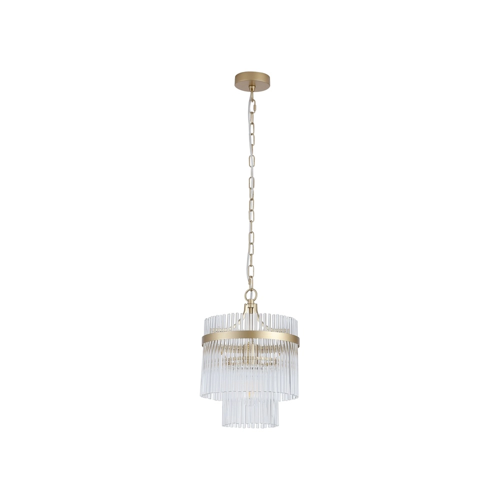 Suspension Lara or avec verre transparent Ø 26cm Searchlight 5053423300580