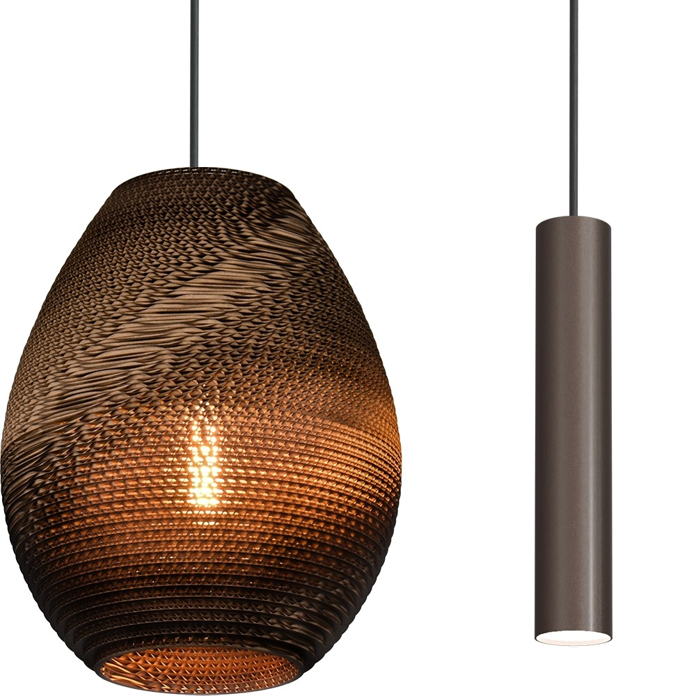 Lampe suspendue à 5 lumières Carta Pineapple Cacao à capuchon de papier de pensée Masterlight 8718121437460
