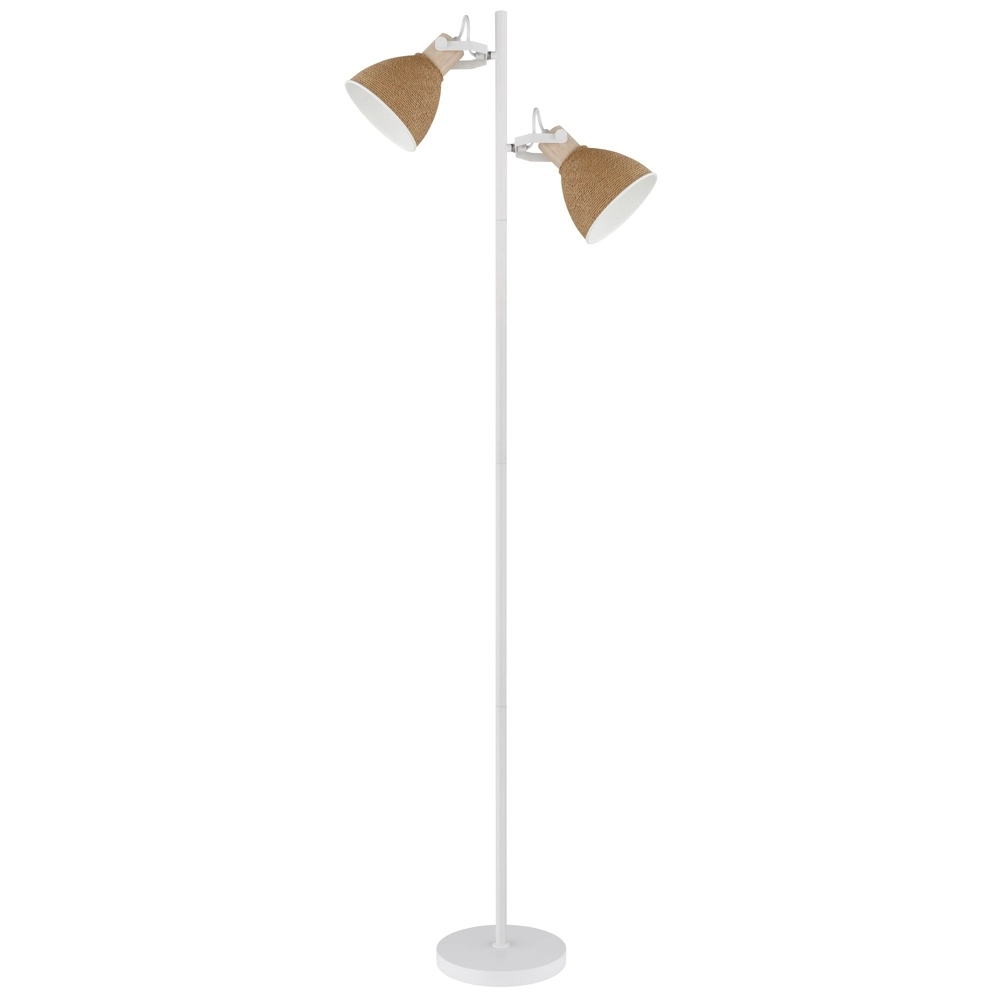 Lampe de pied Lyndon Blanc avec du rotin Globo 9007371580903
