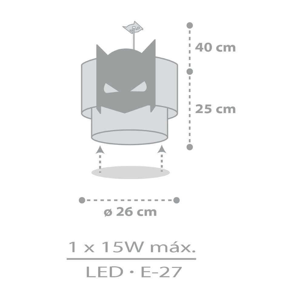 Lampe suspendue chambre d'enfant Dark Hero Ø 26 cm Dalber 8420406618029