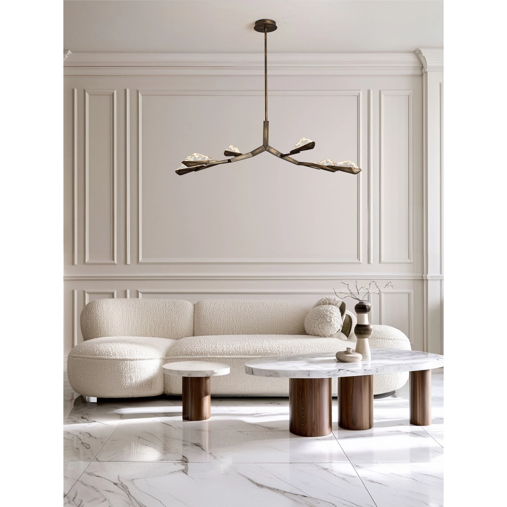 Lampe pendante ancienne Greta Laiton ancien 137,5 cm