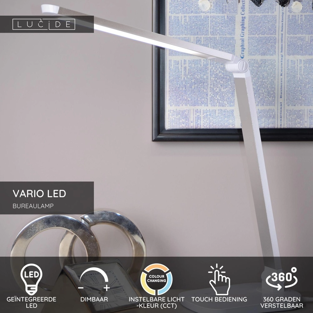 Lampe de bureau Vario Led Blanc Lucide 5411212241825