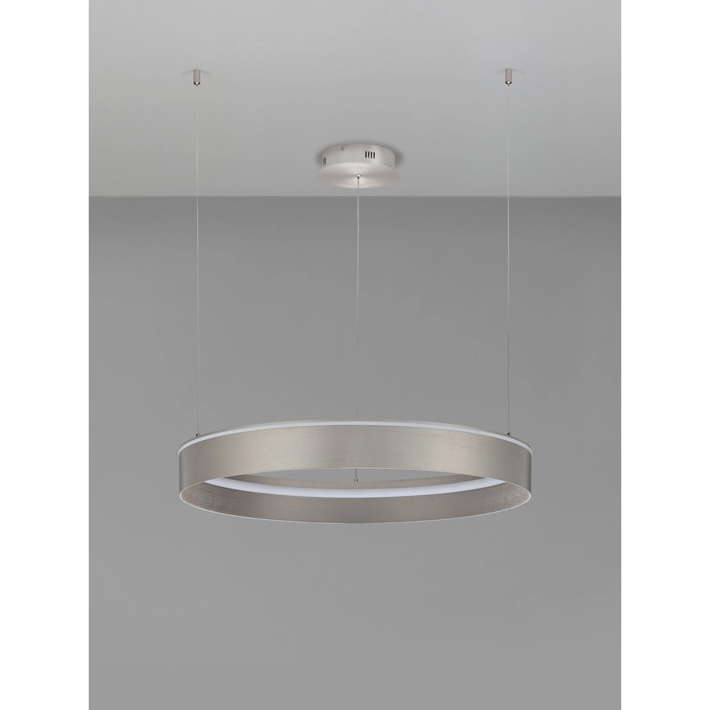 Lampe pendante moderne Olivia nickel Ø 78cm Lyora 5212017494221