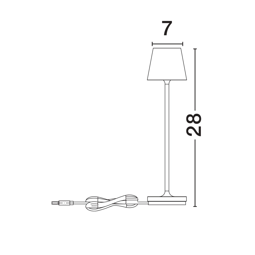 Lampe de table Petit Noir rechargeable Lyora 5212017450777