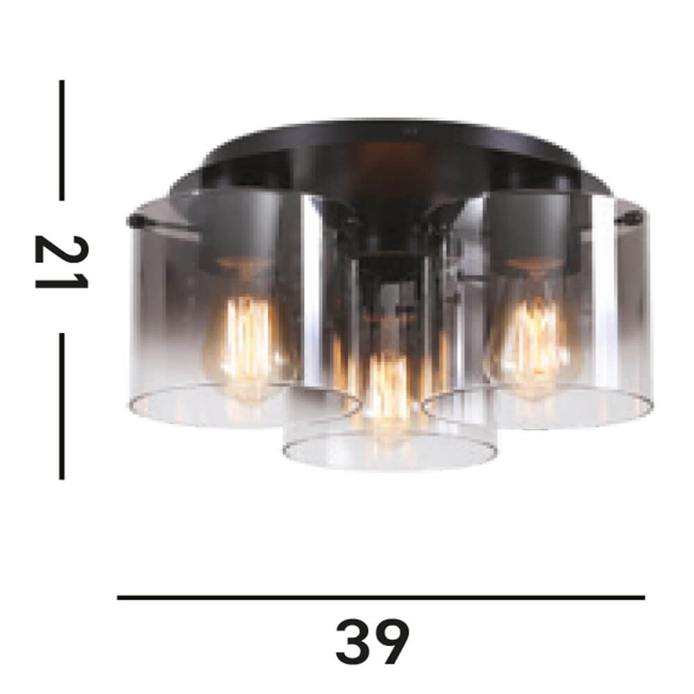 Plafonnier noir Sweden 3 lumières Searchlight 5053423271651