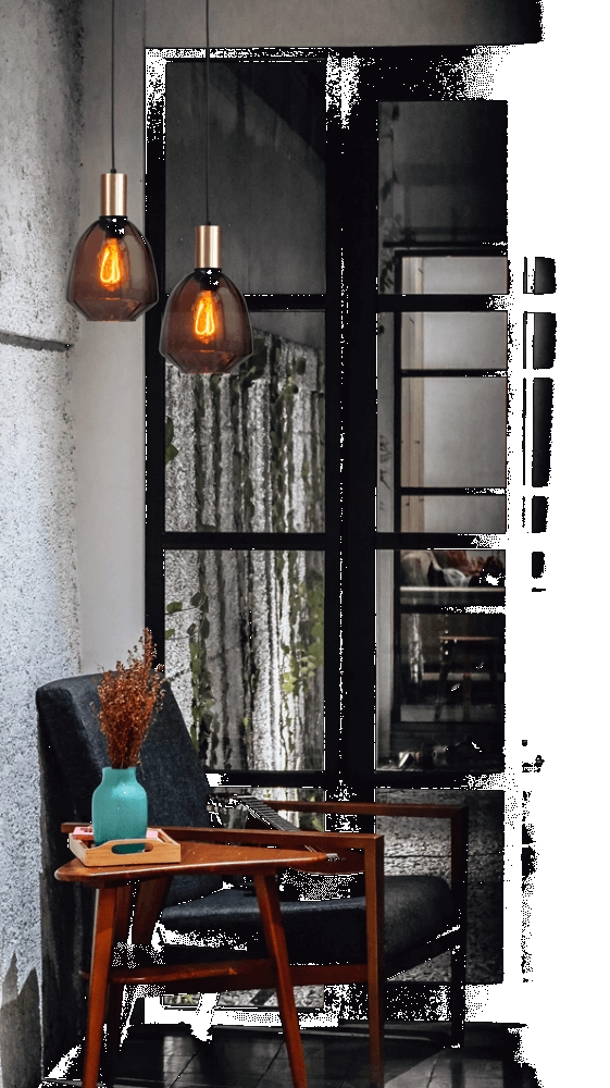 Lampe suspendue dorée Porto avec verre rouge Nicolette - Ø 20cm Masterlight 8718121269252