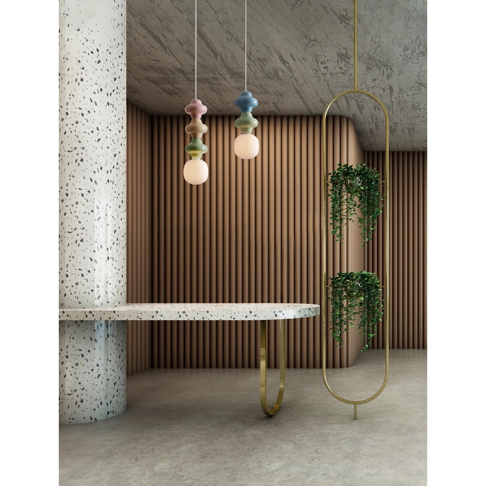 Suspension Clio M céramique verte et bleue Lyora 5212017461285