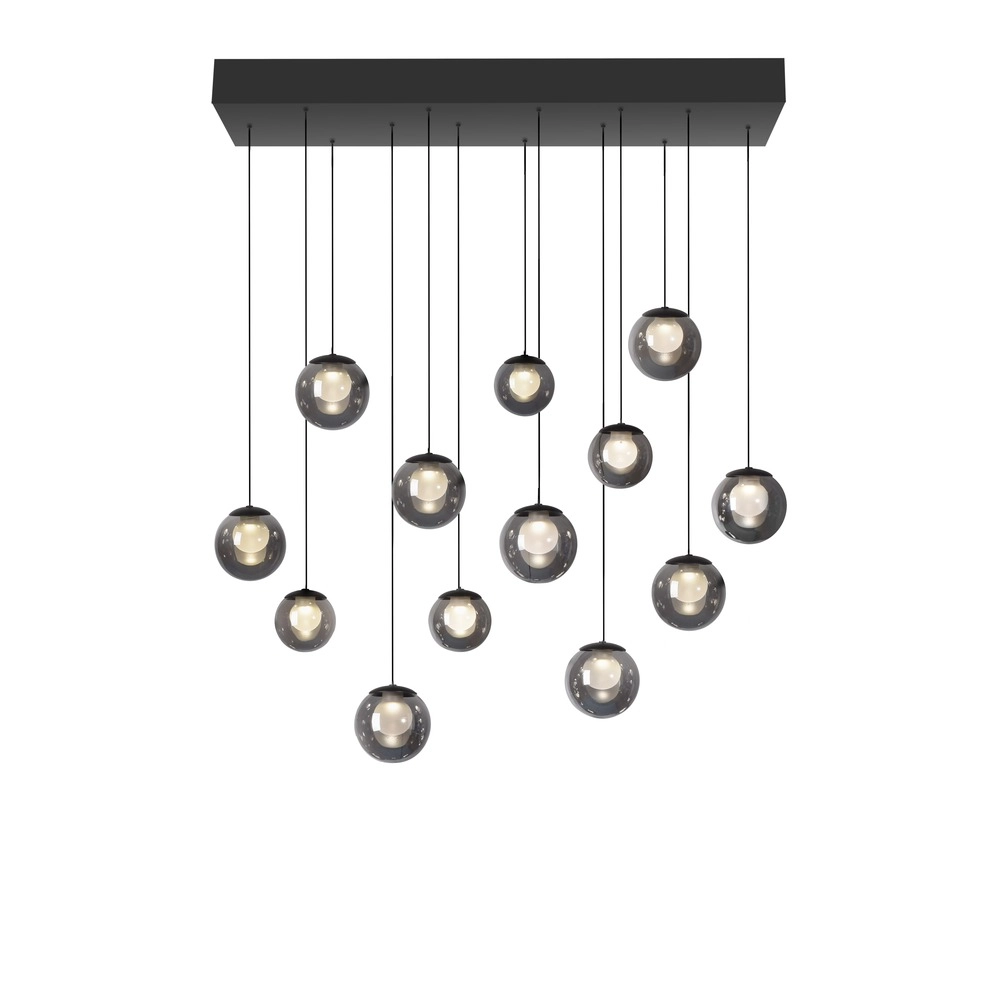 Lampe suspendue à 13 lumières Pure Popup Gris mystique Paul Neuhaus 4012248398302