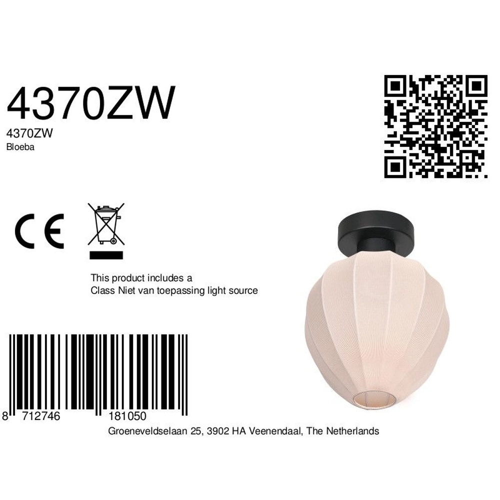 Plafonnier Bloeba abat-jour crème Ø 25cm Steinhauer 8712746181050