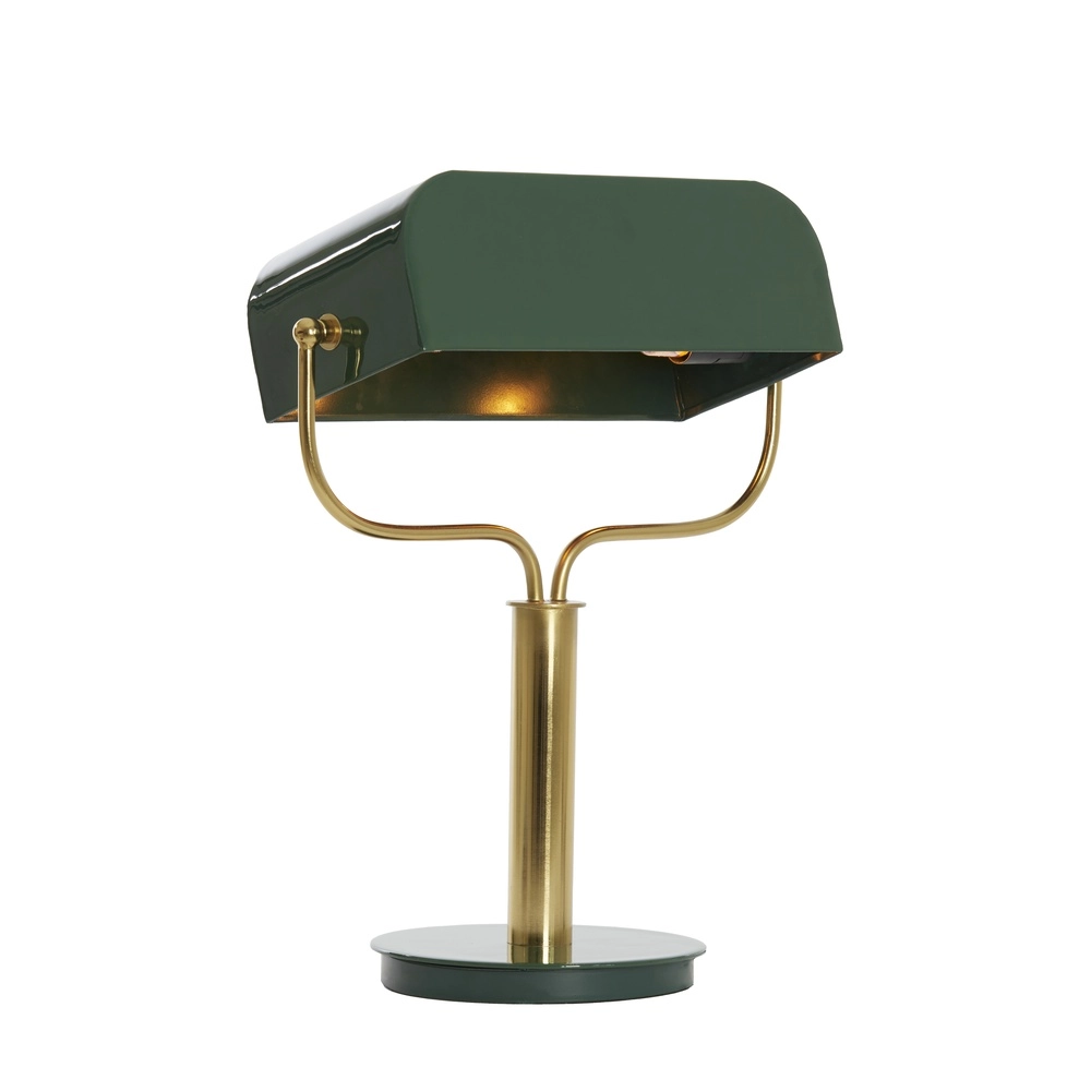 Lampe de banquier Ayer Vert foncé avec or Light & Living 8717807742867