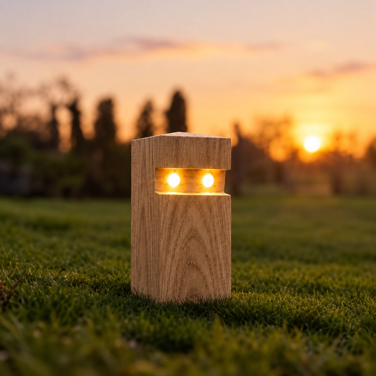 Éclairage de chemin en bois Pallina Chêne - 20cm - 2700K